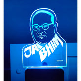 MultiColor acrylic and plastic Dr Ambedkar AC Adapter Night Lamp, 3D illusion design on 4mm thick acrylic glass. Ideal for living room, bedroom, gifts, bars, shops, coffee shops, hotels etc